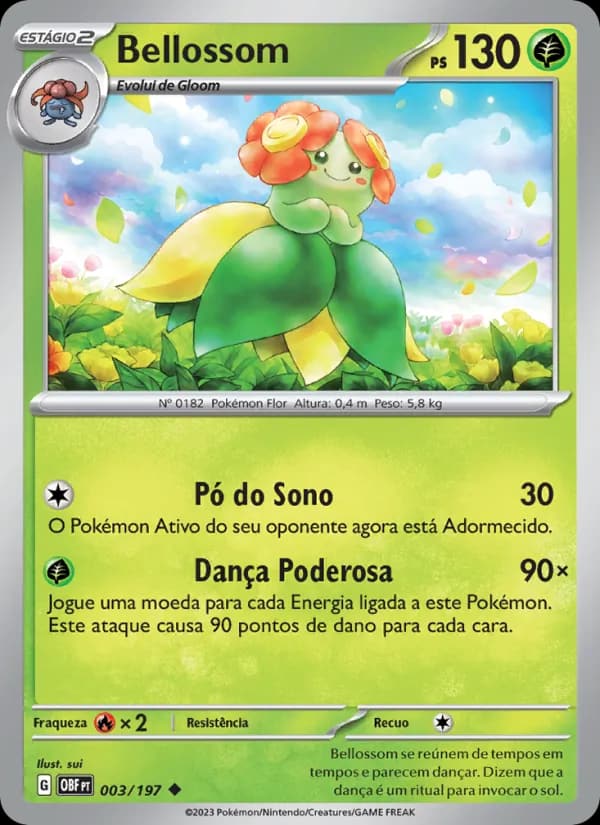 Bellossom, carta 003 de Obsidiana em Chamas