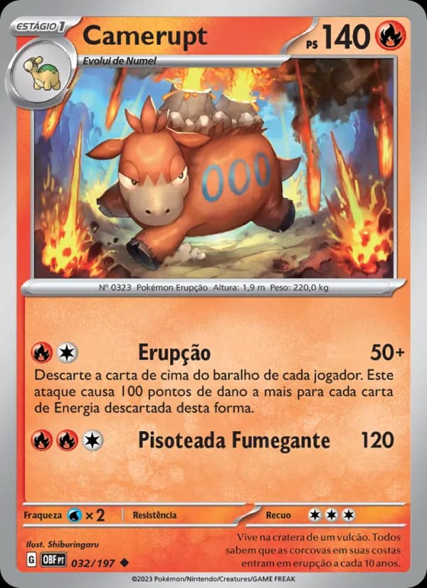 Camerupt, carta 032 de Obsidiana em Chamas