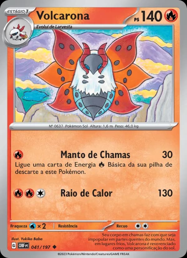 Volcarona, carta 041 de Obsidiana em Chamas