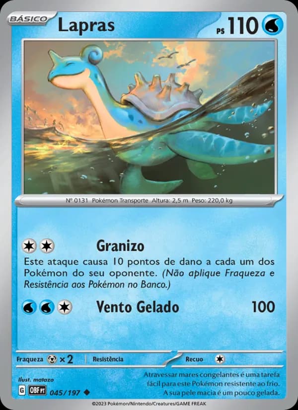 Lapras, carta 045 de Obsidiana em Chamas
