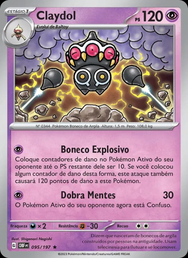 Claydol, carta 095 de Obsidiana em Chamas
