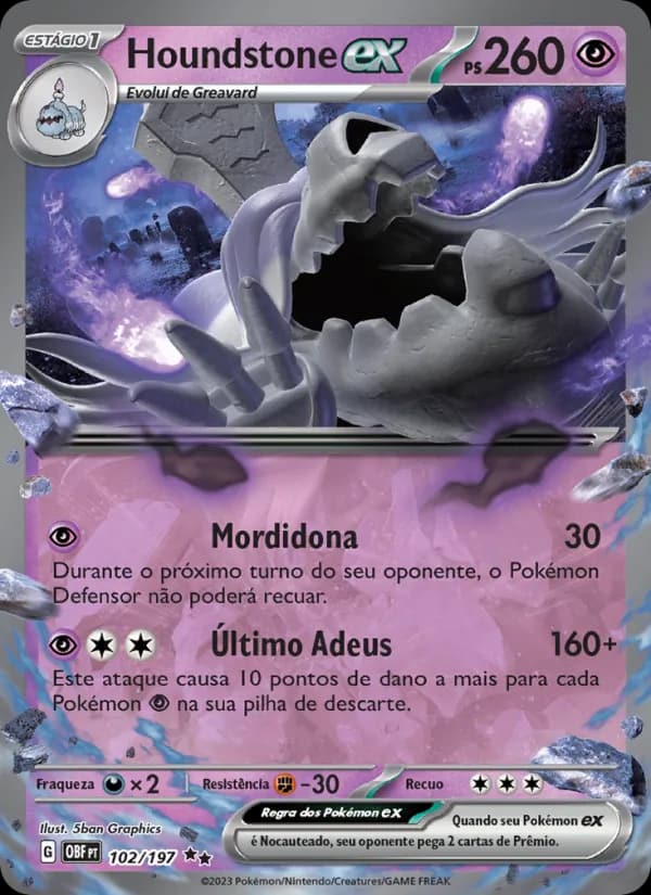 Houndstone ex, carta 102 de Obsidiana em Chamas