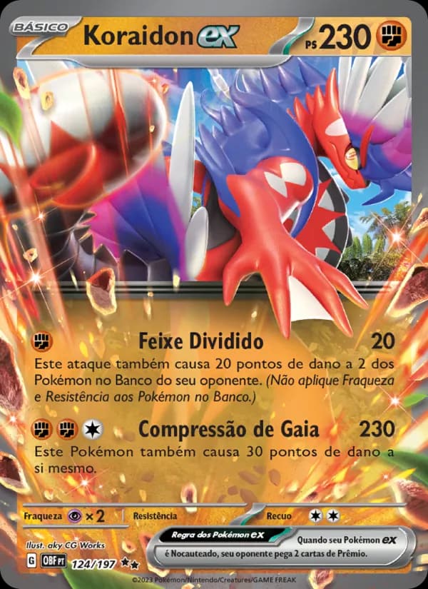 Koraidon ex, carta 124 de Obsidiana em Chamas