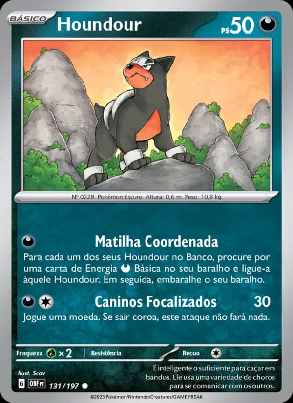 Houndour, carta 131 de Obsidiana em Chamas