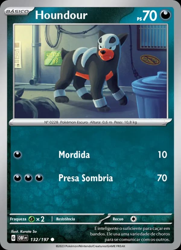 Houndour, carta 132 de Obsidiana em Chamas
