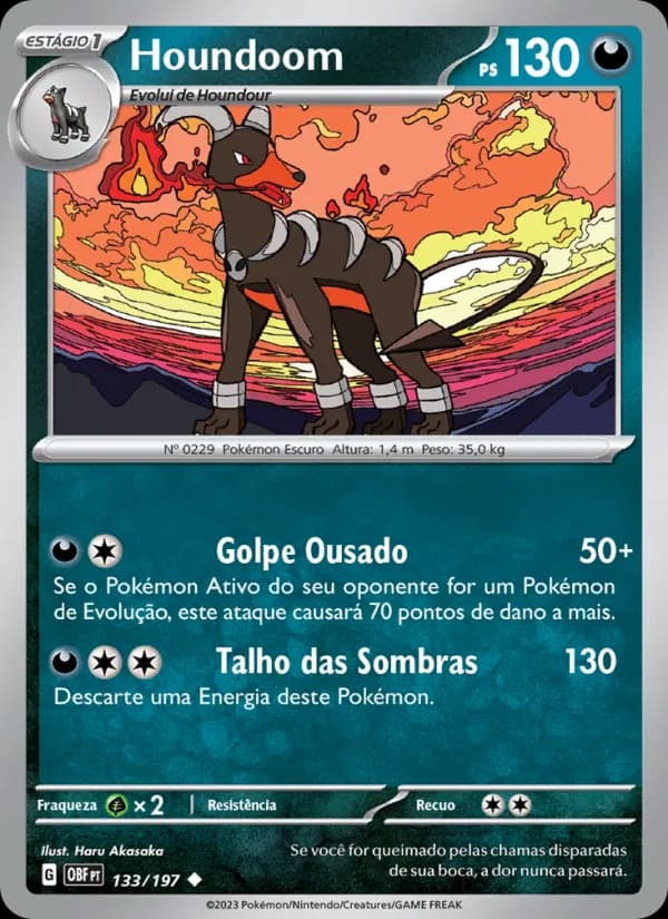 Houndoom, carta 133 de Obsidiana em Chamas