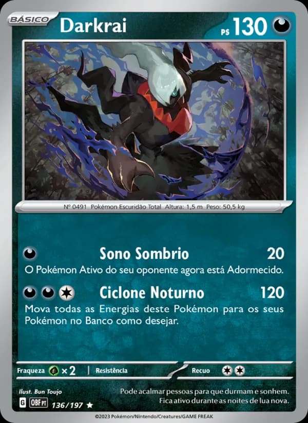 Darkrai, carta 136 de Obsidiana em Chamas