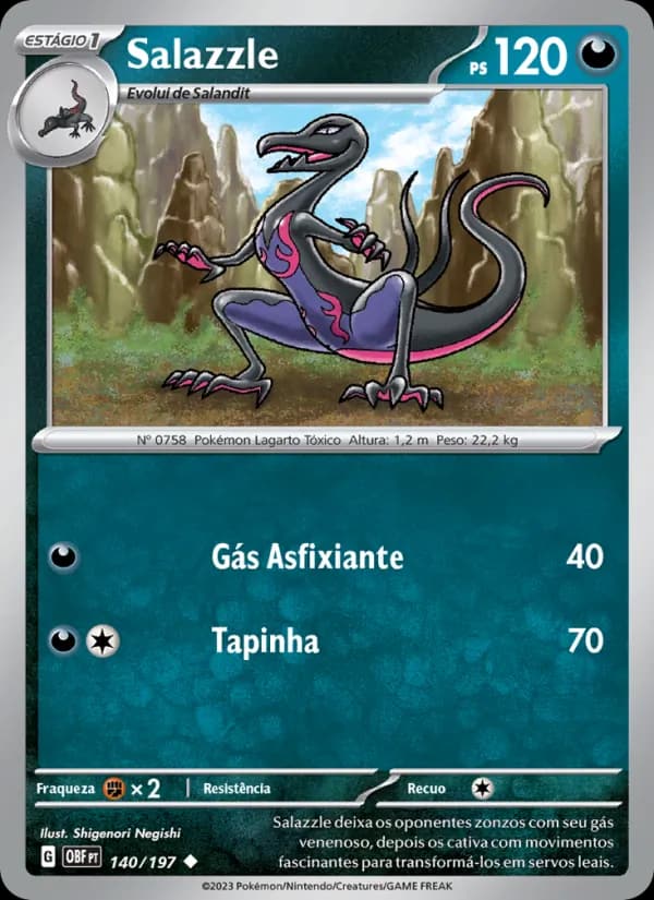 Salazzle, carta 140 de Obsidiana em Chamas