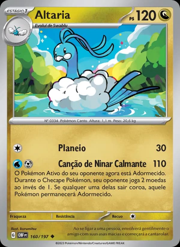 Altaria, carta 160 de Obsidiana em Chamas