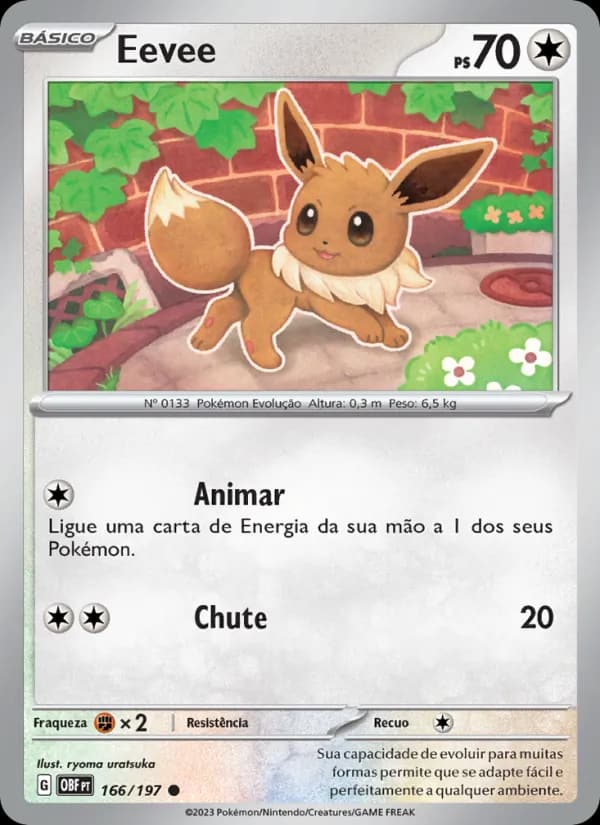 Eevee, carta 166 de Obsidiana em Chamas