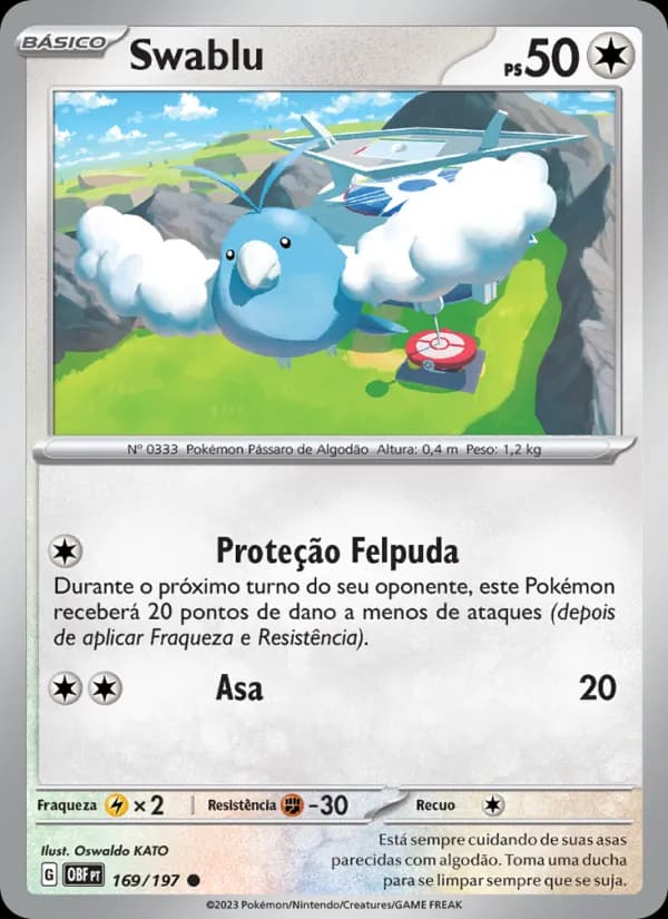 Swablu, carta 169 de Obsidiana em Chamas