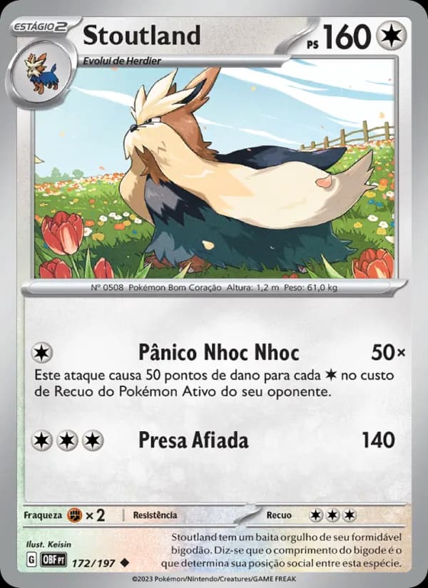 Stoutland, carta 172 de Obsidiana em Chamas