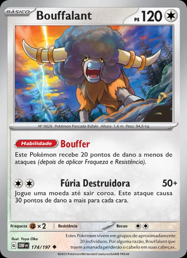 Bouffalant, carta 174 de Obsidiana em Chamas