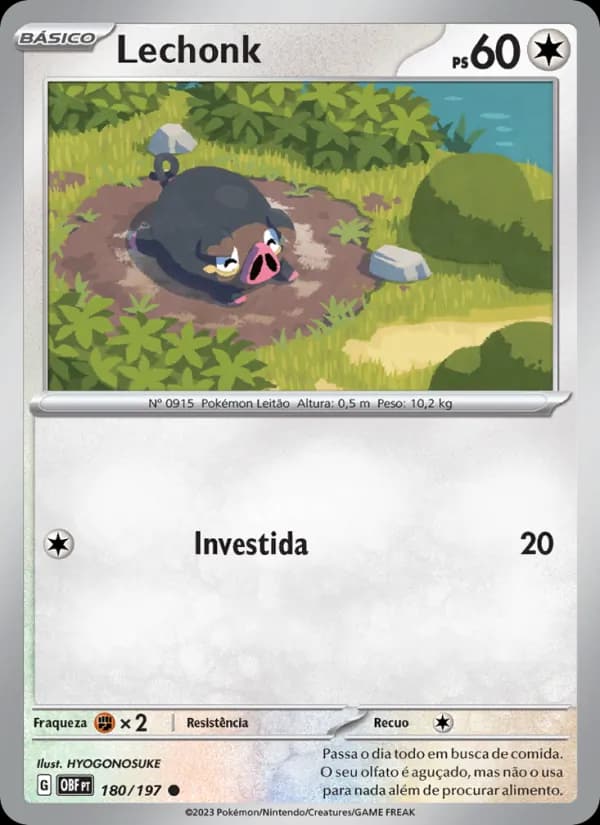 Lechonk, carta 180 de Obsidiana em Chamas
