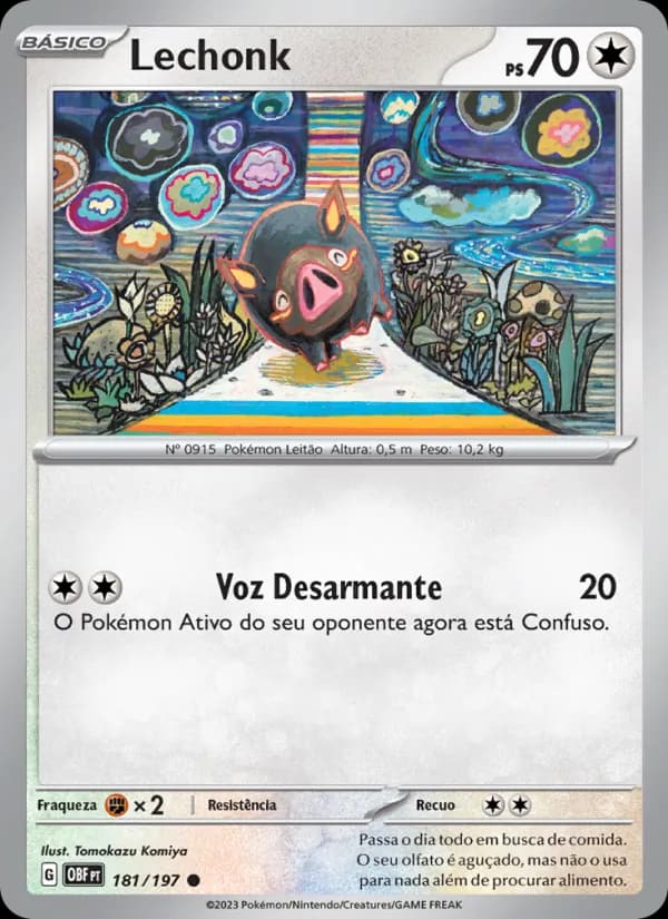 Lechonk, carta 181 de Obsidiana em Chamas