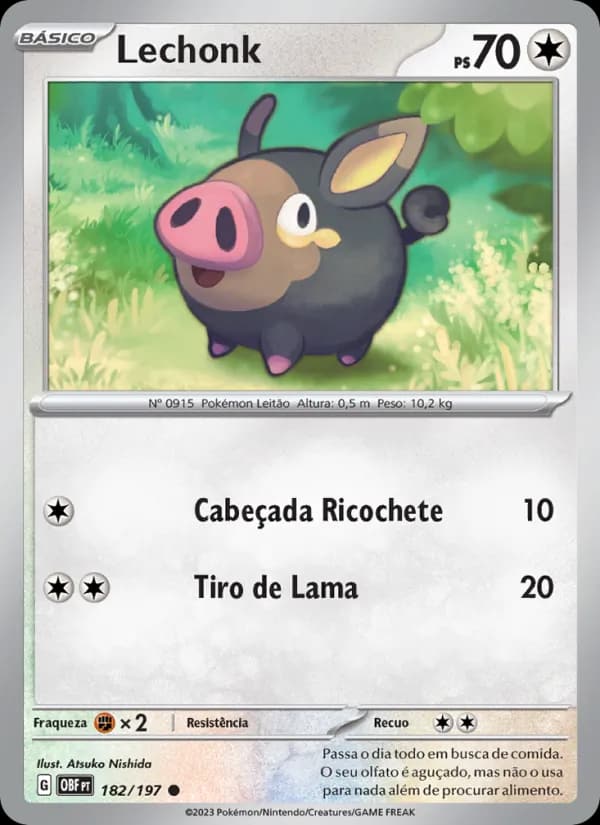 Lechonk, carta 182 de Obsidiana em Chamas