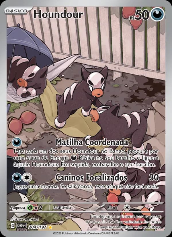 Houndour, carta 204 de Obsidiana em Chamas