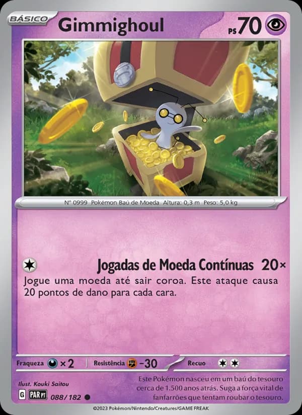 Gimmighoul, carta 088 de Fenda Paradoxal