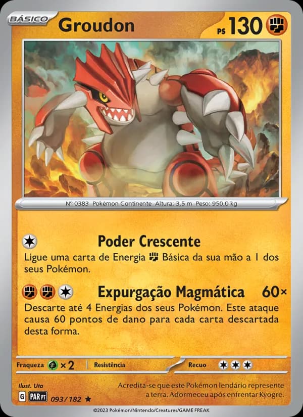 Groudon, carta 093 de Fenda Paradoxal
