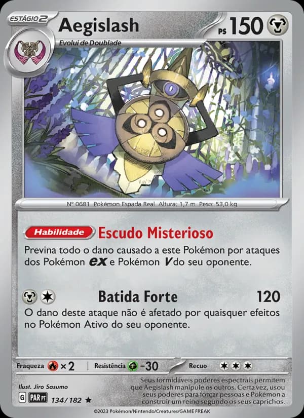 Aegislash, carta 134 de Fenda Paradoxal