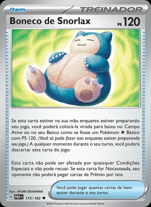 Boneco de Snorlax, carta 175 de Fenda Paradoxal