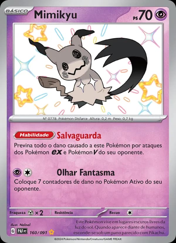Mimikyu, carta 160 de Destinos de Paldea