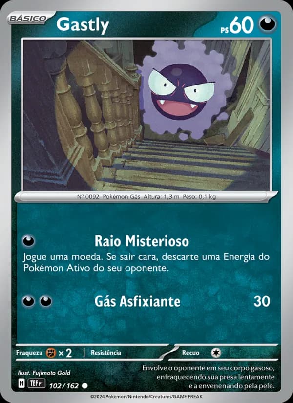Gastly, carta 102 de Forças Temporais