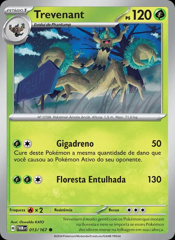 Trevenant, carta 013 de Máscaras do Crepúsculo