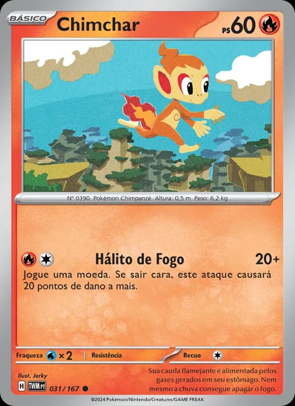 Chimchar, carta 031 de Máscaras do Crepúsculo