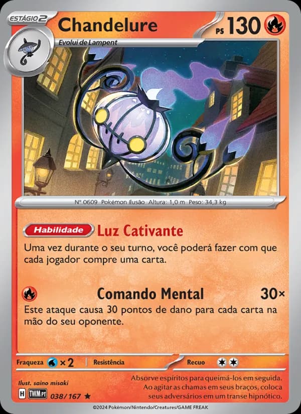 Chandelure, carta 038 de Máscaras do Crepúsculo