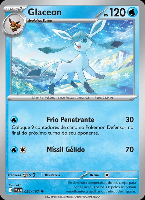 Glaceon, carta 054 de Máscaras do Crepúsculo
