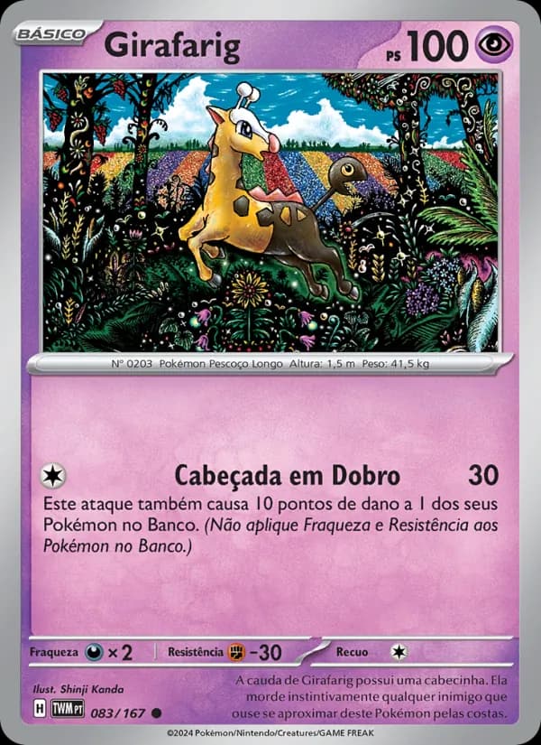 Girafarig, carta 083 de Máscaras do Crepúsculo