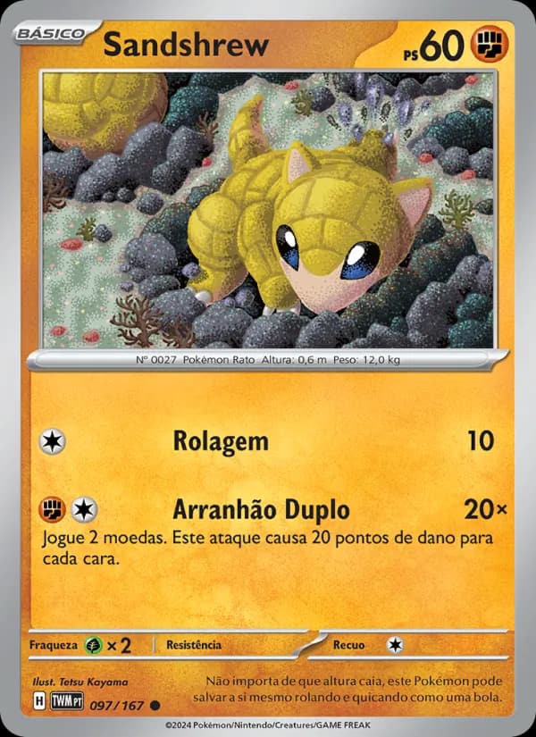 Sandshrew, carta 097 de Máscaras do Crepúsculo