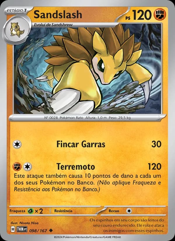 Sandslash, carta 098 de Máscaras do Crepúsculo