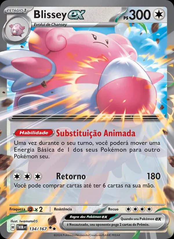 Blissey ex, carta 134 de Máscaras do Crepúsculo