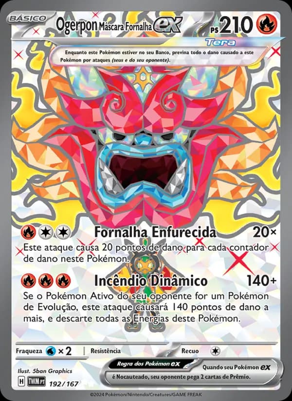 Ogerpon Máscara Fornalha ex, carta 192 de Máscaras do Crepúsculo