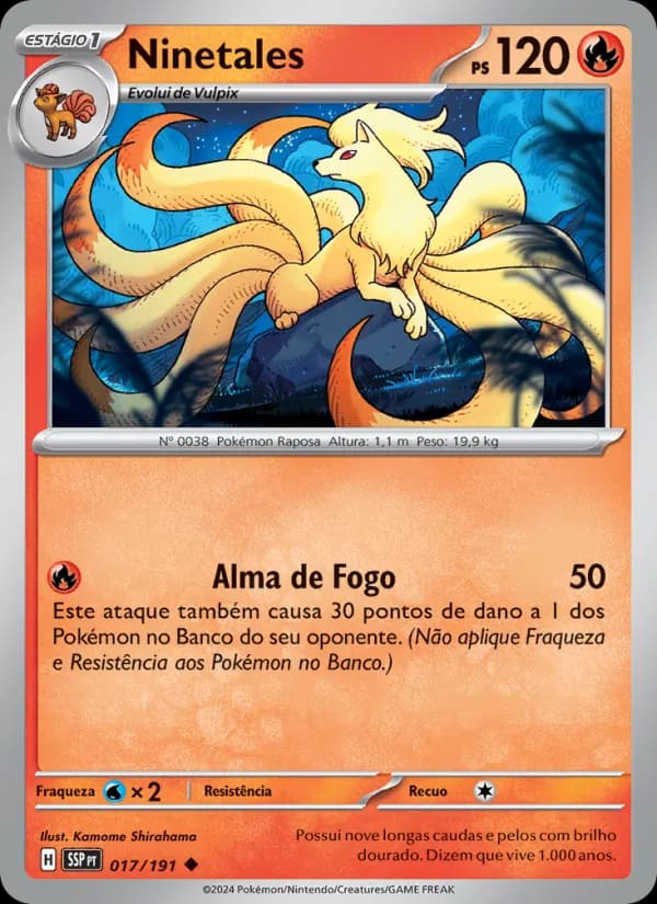 Ninetales, carta 017 de Fagulhas Impetuosas