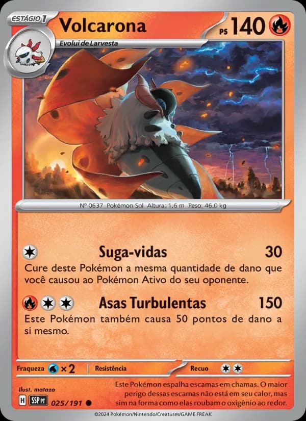 Volcarona, carta 025 de Fagulhas Impetuosas