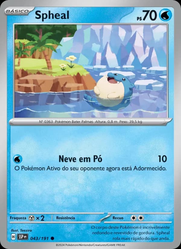 Spheal, carta 043 de Fagulhas Impetuosas