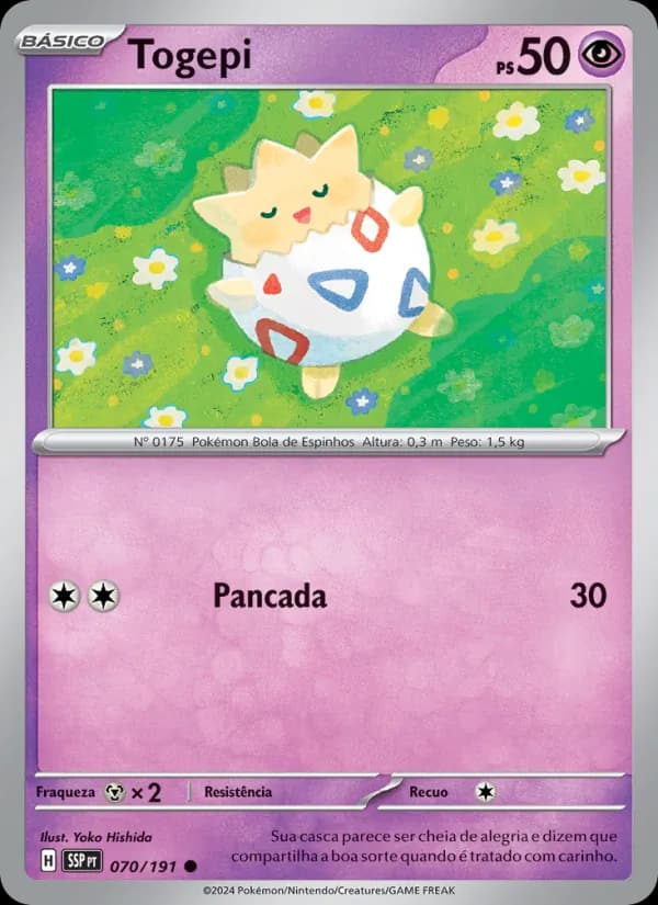 Togepi, carta 070 de Fagulhas Impetuosas
