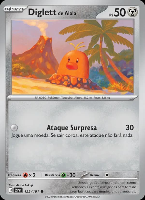 Diglett de Alola, carta 122 de Fagulhas Impetuosas