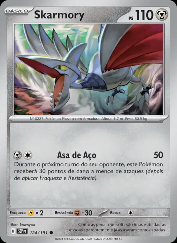 Skarmory, carta 124 de Fagulhas Impetuosas