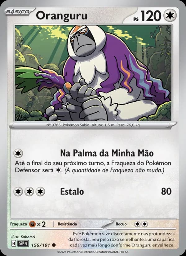 Oranguru, carta 156 de Fagulhas Impetuosas