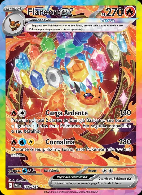 Flareon ex, carta 146 de Evoluções Prismáticas