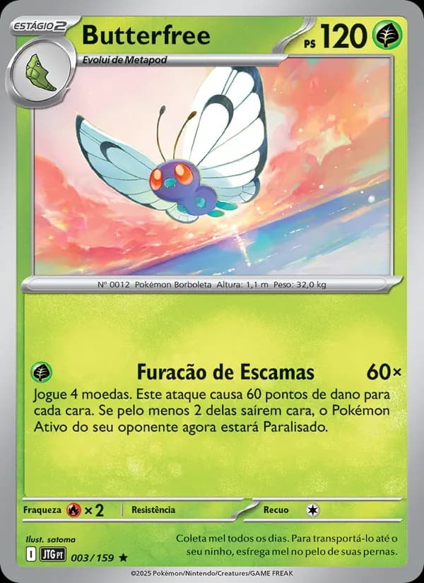Butterfree, carta 003 de Amigos de Jornada