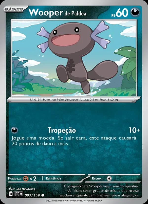 Wooper de Paldea, carta 093 de Amigos de Jornada