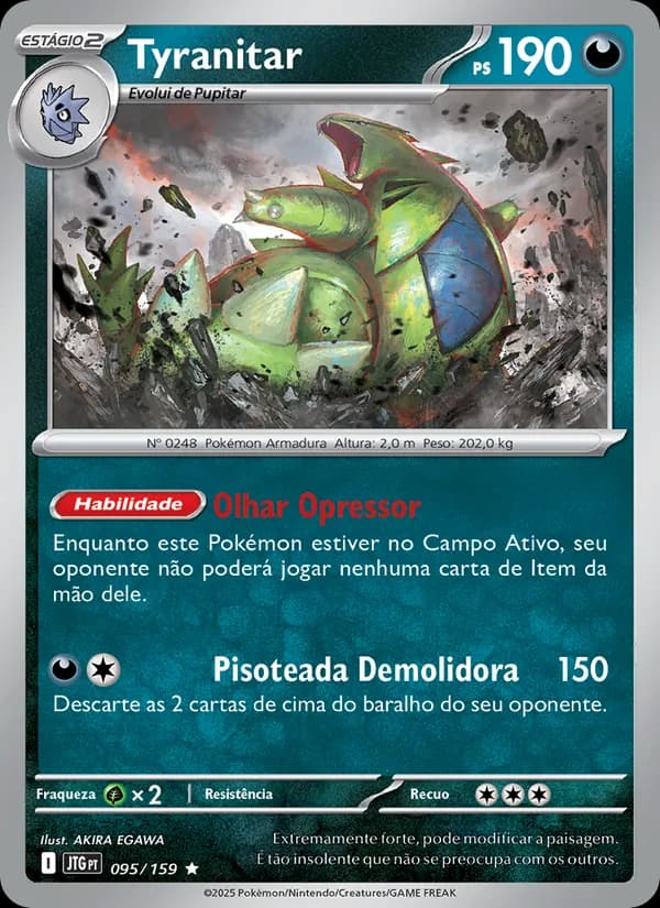 Tyranitar, carta 095 de Amigos de Jornada