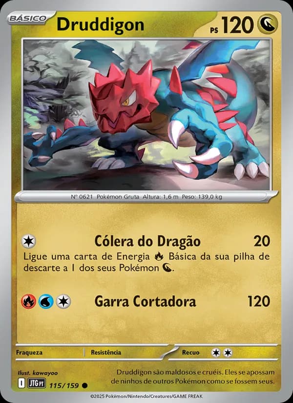 Druddigon, carta 115 de Amigos de Jornada