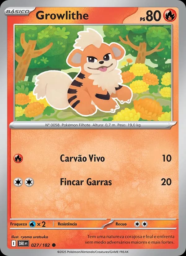 Growlithe, carta 027 de Rivais Predestinados