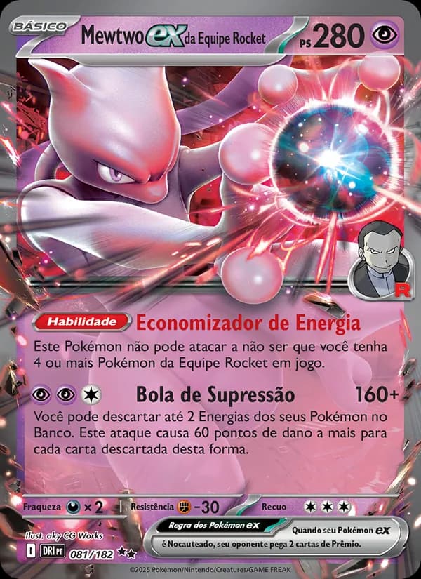 Mewtwo ex da Equipe Rocket, carta 081 de Rivais Predestinados